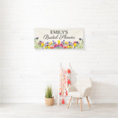 Bruiloft Boho Wilde Bloemen Spandoek (Insitu)