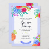 Bruiloft Bold Kleurrijke Bloemen Schets Casual Boe Kaart (Voorkant / Achterkant)