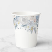 Bruiloft bord blauw rozen papieren bekers (Achterkant)