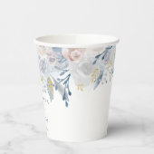 Bruiloft bord blauw rozen papieren bekers (Links)