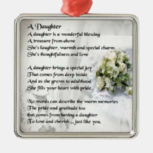 bruiloft    bouquetDaughter Poem Metalen Ornament