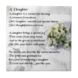 bruiloft    bouquetDaughter Poem Tegeltje