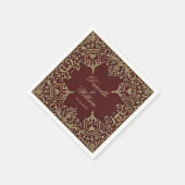 Bruiloft  Bourgogne Goud Elegant Script Servet (Hoek)