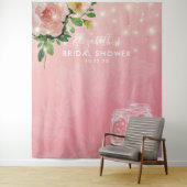 Bruiloft Bridal Shower Achtergrond Bloemrijke Maso Wandkleed (In situ)