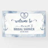 Bruiloft Bridal Shower Anker Waterverf Welkom Spandoek (Horizontaal)