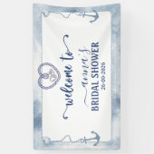 Bruiloft Bridal Shower Anker Waterverf Welkom Spandoek (Verticaal)