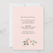Bruiloft Bridal Shower Datum Wizigen Roze Bloemen Kaart (Achterkant)