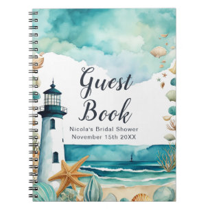 Bruiloft Bridal Shower Gastboek Vuurtoren Thema Notitieboek
