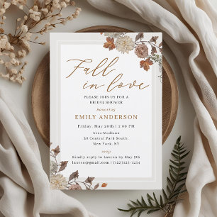 Bruiloft Bridal Shower met Herfstloof en Landelijk Kaart
