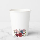 Bruiloft Bridal Shower Modern Bourgondië Blush Blo Papieren Bekers (Achterkant)