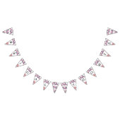 Bruiloft Bridal Shower Paars Roze Rustieke Bloeme Vlaggetjes (Alle)