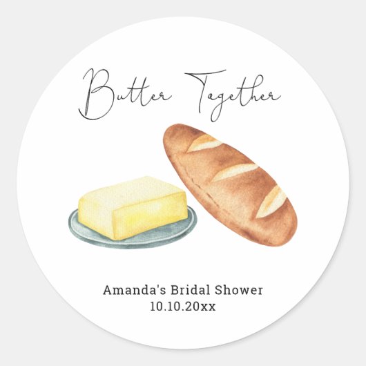 Bruiloft Bridal Shower Ronde Sticker (Voorkant)