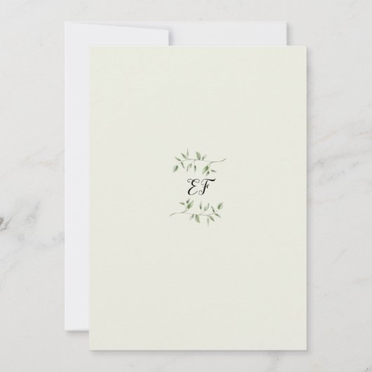 Bruiloft Bridal Shower Rustieke Groene Monogram Kaart (Achterkant)