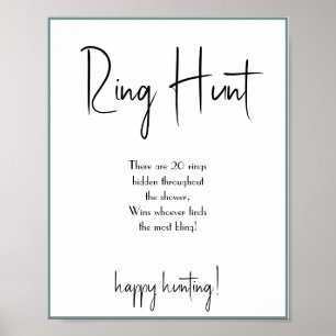 Bruiloft Bridal Shower Spel Bord Ring Hunt Poster