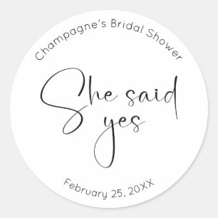 Bruiloft Bridal Shower Ze Heeft Ja Gezegd Ronde Sticker