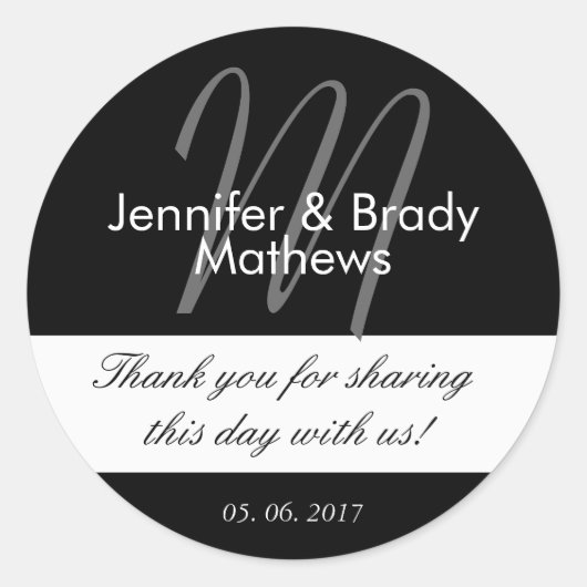 Bruiloft bruid & bruidegom dank u gunst Sticker (Voorkant)