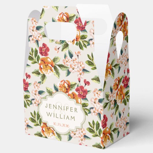 Bruiloft bruid bruidegom Elegant Chic Floral Bedankdoosjes (Geopend)