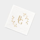 Bruiloft bruid bruidegom initialen folie servetten (Links)