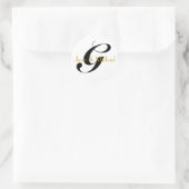 Bruiloft bruid bruidegom namen Monogram G Sticker  (Tas)