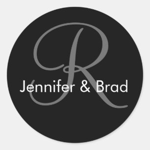 Bruiloft bruid bruidegom namen Monogram R Sticker