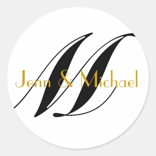 Bruiloft bruid bruidegom namen Monogram Sticker Go (Voorkant)