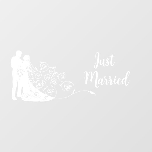 Bruiloft bruid en bruidegom net getrouwd auto suv raamsticker (Vel)