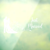 Bruiloft bruid en bruidegom net getrouwd auto suv raamsticker (Vel 3)