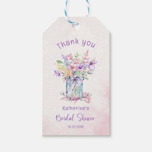 BRUILOFT BRUID SSHOWER BEDANKJE CADEAULABEL (Voorkant)