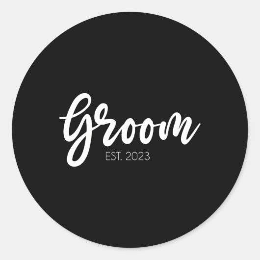 Bruiloft bruidegom Est 2023 bruidegom Ronde Sticker (Voorkant)