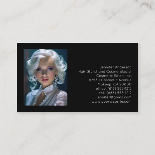 Bruiloft bruids haar stylist make-up cosmetoloog visitekaartje (Achterkant)