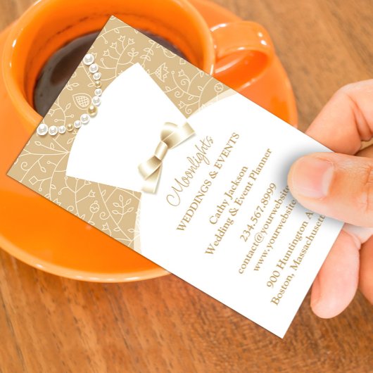 Bruiloft bruids witte jurk Visitekaartje