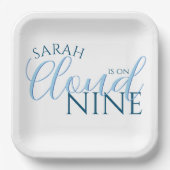 Bruiloft bruidsmeisjes 'cloud nine' moderne script papieren bordje (Voorkant)