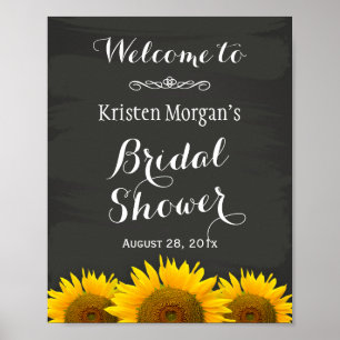 Bruiloft Bruidsshower Bord Elegante Zonnebloemen K Poster