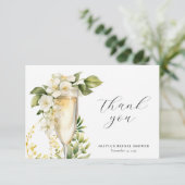 Bruiloft Brunch & Bubbels bruiloftsfeest Bedankkaart (Staand voorkant)