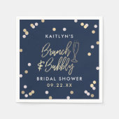 Bruiloft Brunch & Bubbels Confetti Bruidsfeest Servet (Voorkant)