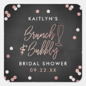 Bruiloft Brunch & Bubbly Confetti Vierkante Sticker (Voorkant)