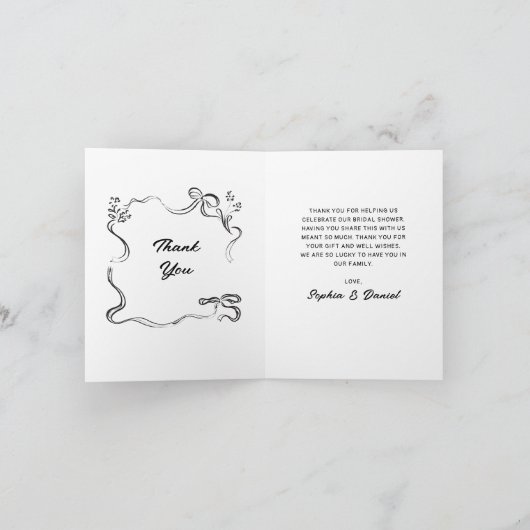 Bruiloft Brunch Dankkaartjes Parels & Prosecco Bedankkaart (Binnen)