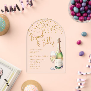 Bruiloft brunch en bubbels acryl uitnodiging uitnodigingen