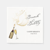 Bruiloft brunch en bubbels champagne papieren serv servet (Voorkant)
