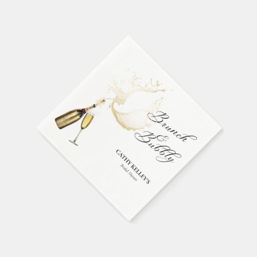 Bruiloft brunch en bubbels champagne papieren serv servet (Hoek)