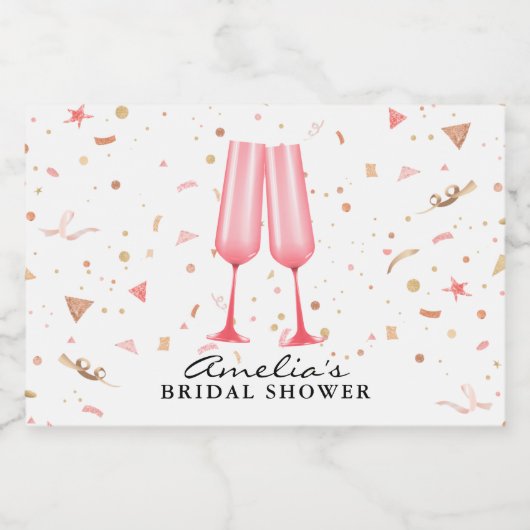 Bruiloft brunch en bubbels miniset sparkling wijnetiket (Enkel label)