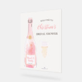 Bruiloft brunch met champagne bruidsborrel welkom acryl bord (Hoek)