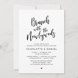 Bruiloft Brunch met de pasgetrouwden, Modern rusti Kaart