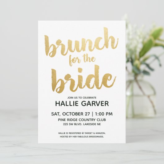 Bruiloft Brunch Uitnodiging (Staand voorkant)