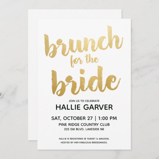 Bruiloft Brunch Uitnodiging (Voorkant / Achterkant)