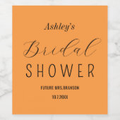 Bruiloft Brunch Wijnlabel Sinaasappel Herfst Wijn Etiket (Enkel label)