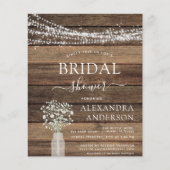 Bruiloft Budget Bruidsfeest met Rustieke Baby's Br Flyer (Voorkant)