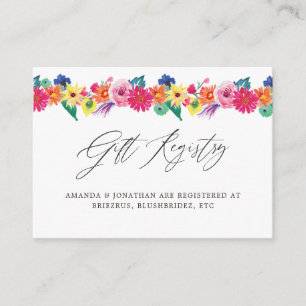 Bruiloft cadeau registratie Florale Fiesta Informatiekaartje