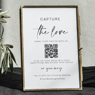 Bruiloft Capture The Love   QR-code voor het delen Poster