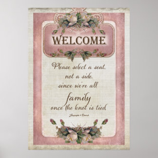  bruiloft ceremonie Seating Welkom bij de familie Poster